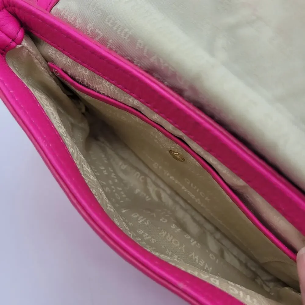 Kate Spade Carah Bright Peonypink Leather Crossbody Bag with Bow & Gold Stud